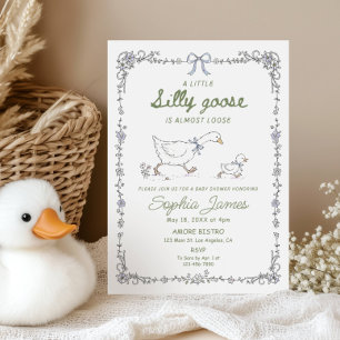 Invitation Carton d'invitation de Baby Shower Silly Goose Fan