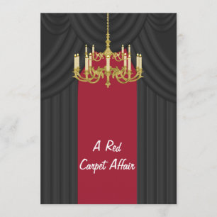 Invitation Carton d'invitation de bal de promo lustre en or s