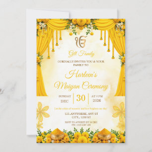 Invitation Carton d'invitation de cérémonie Maiyan jaune mout