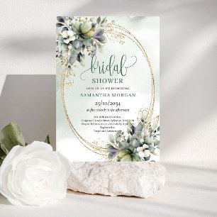 Invitation Carton d'invitation de douche de mariée à l'aquare