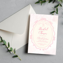 Carton d'invitation de douche de mariée à l'aquare
