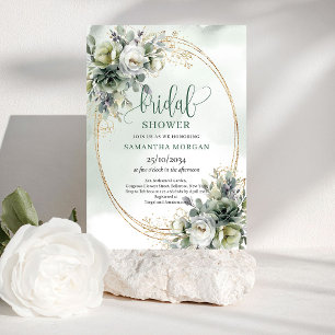 Invitation Carton d'invitation de douche de mariée au feuilla