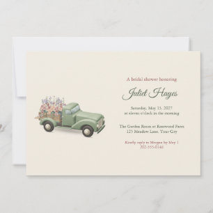 Invitation Carton d'invitation de douche de mariée de camion