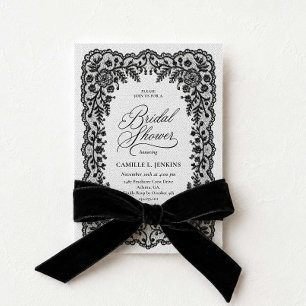 Invitation Carton d'invitation de douche de mariée en dentell