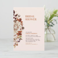 Carton d'invitation de douche de mariée Floral Aut