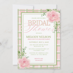 Invitation Carton d'invitation de douche de mariée floral ros