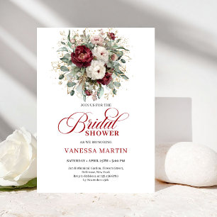 Invitation Carton d'invitation de douche de mariée florale bo