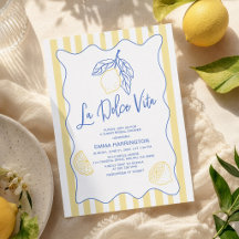 Carton d'invitation de douche de mariée La Dolce V