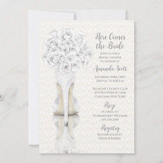 Invitation Carton d'invitation de douche de mariée pour chaus