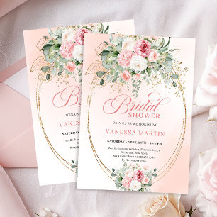 Invitation Carton d'invitation de douche nuptiale chic poussi