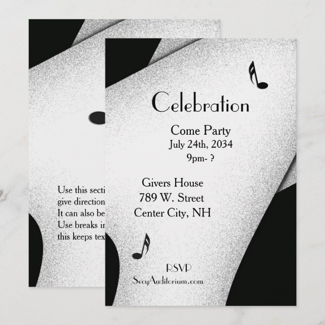 Invitation Carton d'invitation de fête de célébration chic 5" (Devant / Derrière)