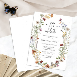 Invitation Carton d'invitation de fête de fiançailles Boho bl