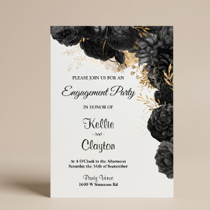 Invitation Carton d'invitation de fête de fiançailles floral 