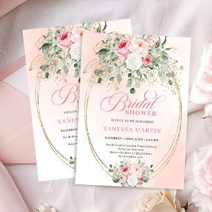 Invitation Carton d'invitation de fiançailles aux roses roses