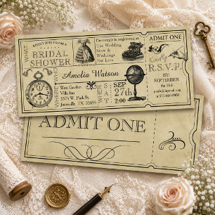 Invitation Carton d'invitation de fiançailles de style ancien
