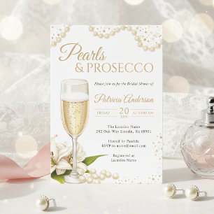 Invitation Carton d'invitation de fiançailles Élégantes Perle