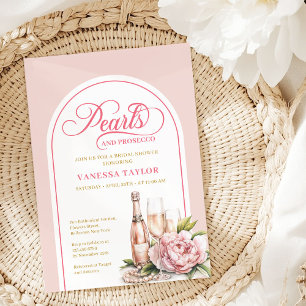 Invitation Carton d'invitation de fiançailles Élégantes Perle