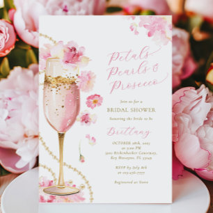 Invitation Carton d'invitation de fiançailles Petals, Pearls