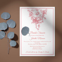 Carton d'invitation de fiançailles Toile de Jouy R
