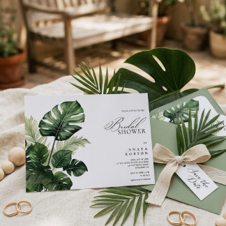 Invitation Carton d'invitation de Fiançailles Tropical Monste