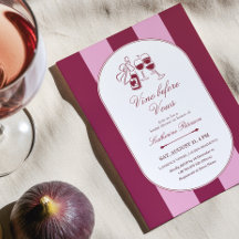 Carton d'invitation de fiançailles Vino Before Vow