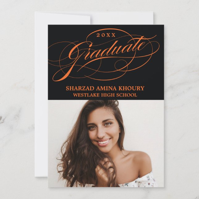 INVITATION CARTON D'INVITATION DE GRADUATION 2 ÉLÉGANT ET STY (Devant)