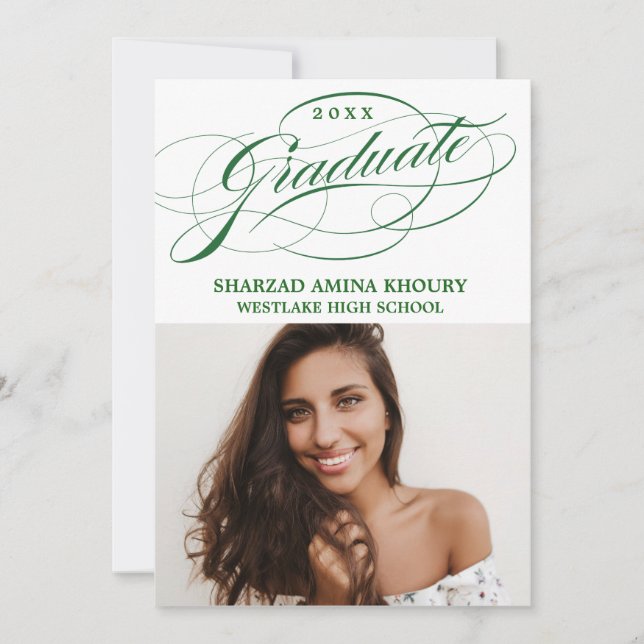 INVITATION CARTON D'INVITATION DE GRADUATION 2 ÉLÉGANT ET STY (Devant)