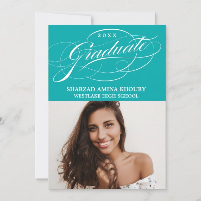 INVITATION CARTON D'INVITATION DE GRADUATION 2 ÉLÉGANT ET STY (Devant)
