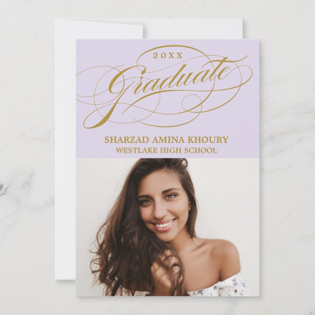INVITATION CARTON D'INVITATION DE GRADUATION 2 ÉLÉGANT ET STY (Devant)