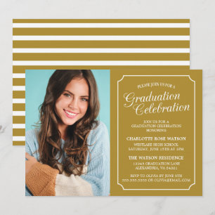 INVITATION CARTON D'INVITATION DE GRADUATION ÉLÉGANT CHIC ET 