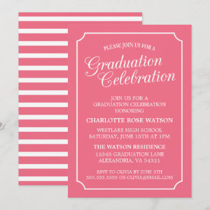 INVITATION CARTON D'INVITATION DE GRADUATION ÉLÉGANT CHIC ET