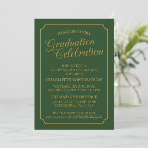 INVITATION CARTON D'INVITATION DE GRADUATION ÉLÉGANT CHIC ET 