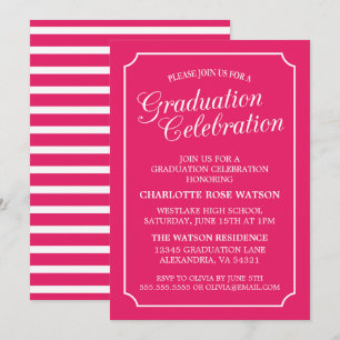 INVITATION CARTON D'INVITATION DE GRADUATION ÉLÉGANT CHIC ET