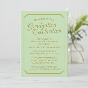 INVITATION CARTON D'INVITATION DE GRADUATION ÉLÉGANT CHIC ET