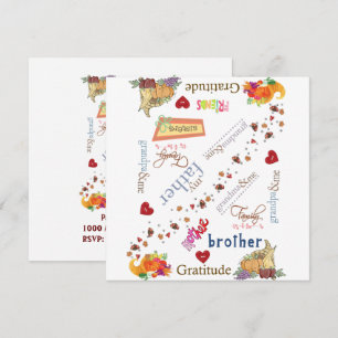Invitation Carton d'invitation de Jour de Thanksgiving heureu