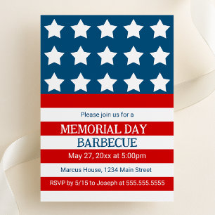 Invitation Carton d'invitation de la fête Stars and Stripes