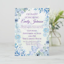 Carton d'invitation de luxe pour baby shower avec