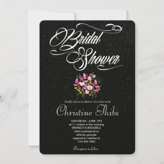 Invitation Carton d'invitation de luxe rose vif floral pour l