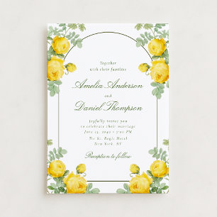 Invitation Carton d'invitation de mariage à cadre floral Rose