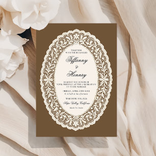 Invitation Carton d'invitation de mariage à la dentelle ancie