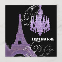 Carton d'invitation de mariage à la Tour Effiel av