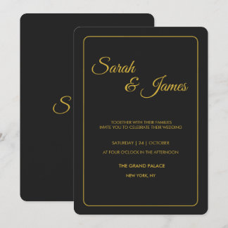 Invitation Carton d'invitation de mariage à la typographie él