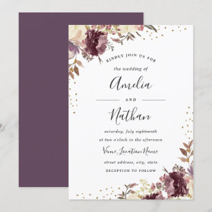 Invitation Carton d'invitation de mariage à l'aquarelle flora