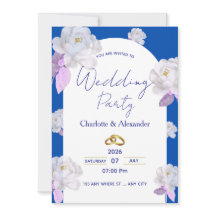Carton d'invitation de mariage à l'arche florale b