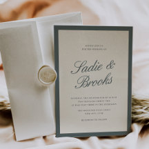 Carton d'invitation de mariage à l'écriture classi