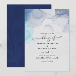 Invitation Carton d'invitation de mariage à l'encre alcooliqu