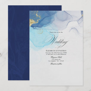 Invitation Carton d'invitation de mariage à l'encre alcooliqu