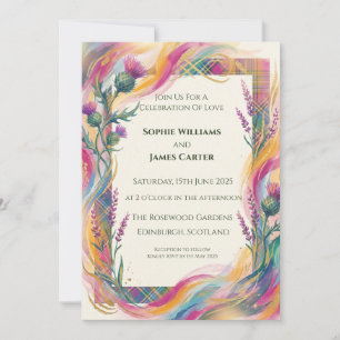 Invitation Carton d'invitation de mariage à motif de chardon 