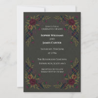 Carton d'invitation de mariage à motif floral tart