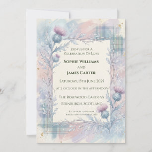 Invitation Carton d'invitation de mariage à motif tartan de c
